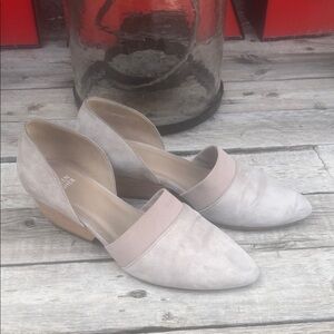 Eileen Fisher Dusty Blush Suede Pointed D'Orsay Flats